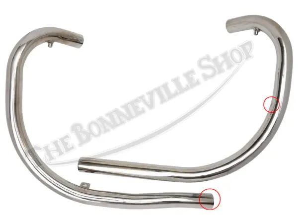 BSA A50 A65 Lightning Wasp Thunderbolt UK Exhaust Pipe Set (2) PN# 68-2789-2nd 68-2791